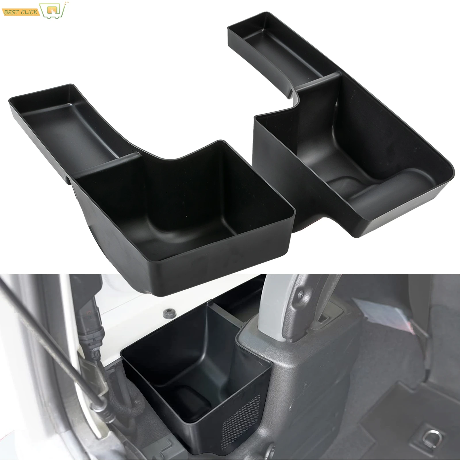 Car Trunk Organizer Rear Back Seat Cargo Storage Box Tray Bin Container Kit For Jeep Wrangler JL 2018 2019 2020 2021 2022 2023