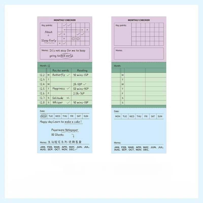 240 ورقة بسيطة للكتابة المسيل للدموع المفكرة مجموعة للقيام قائمة المرجعية ورقة سجل القصاصات مذكرة الوسادة الحد الأدنى مجلة الحياة هدية