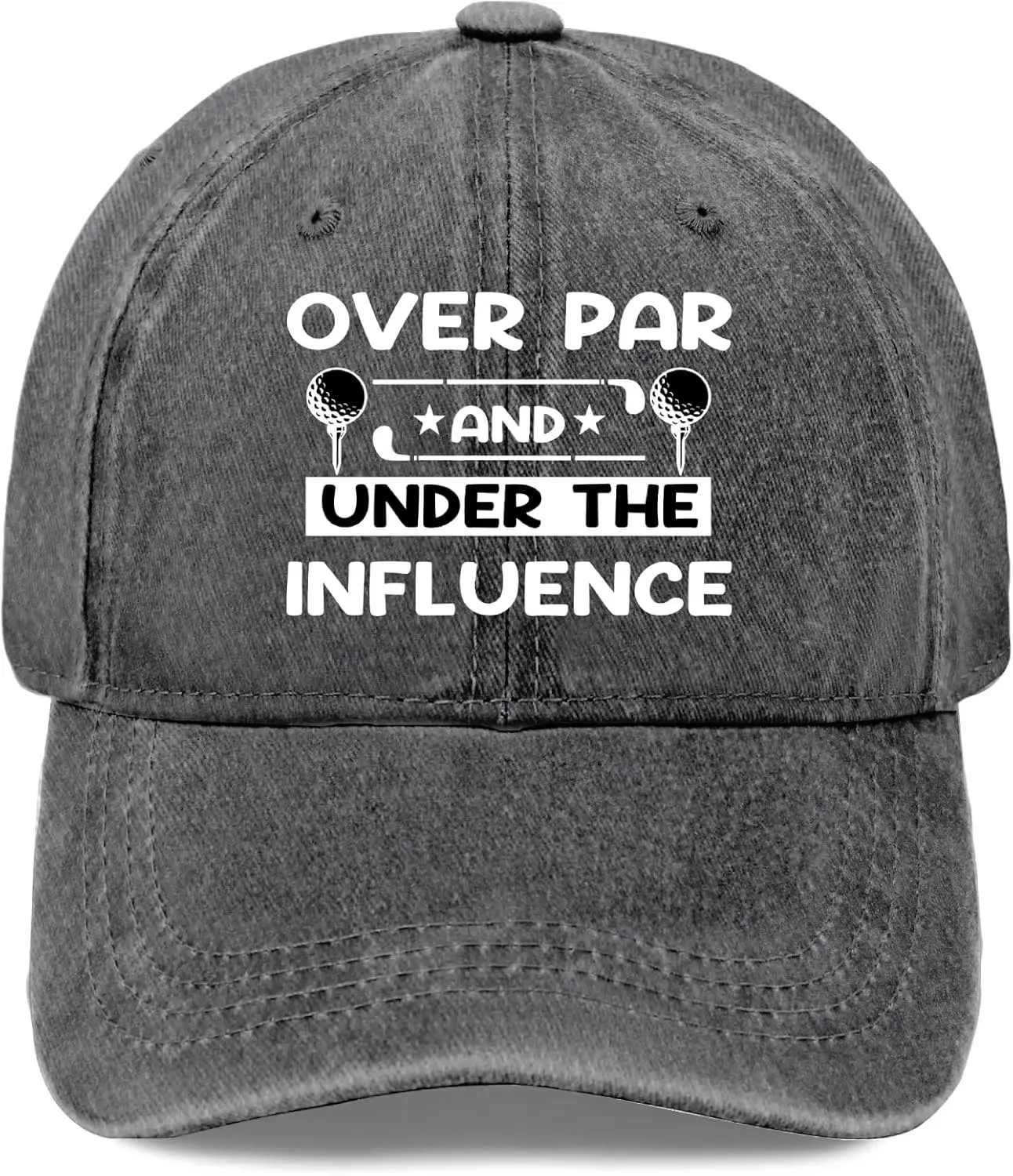 

Over Par and Under The Influence Hats Camping Cap for Dad