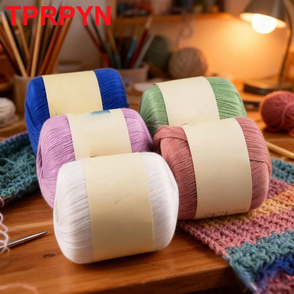 Mercerized Cotton Lace Yarn hand knitting Tencel Cotton Crochet Threads Embroidery Arts Crafts Sweater Scarf line