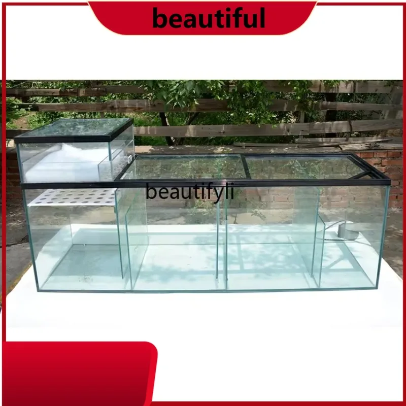 Super White Fish Tank Aquarium Bottom Filter Cylinder Bottom Filter Tank Filter Cylinder Three-Grid T-Shaped Sea Cylinder Siphon