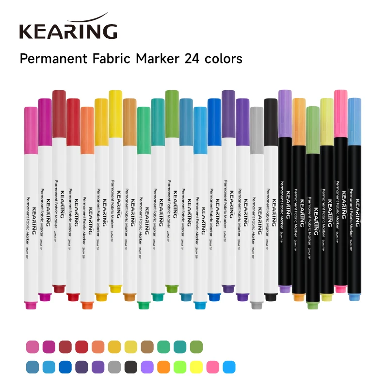 Kearing Permanent Fabric Markers for Laundry Drawing Sewing Clothes Shoes Soluble Cross Stitch Patchwork Tailor's Textile Pen