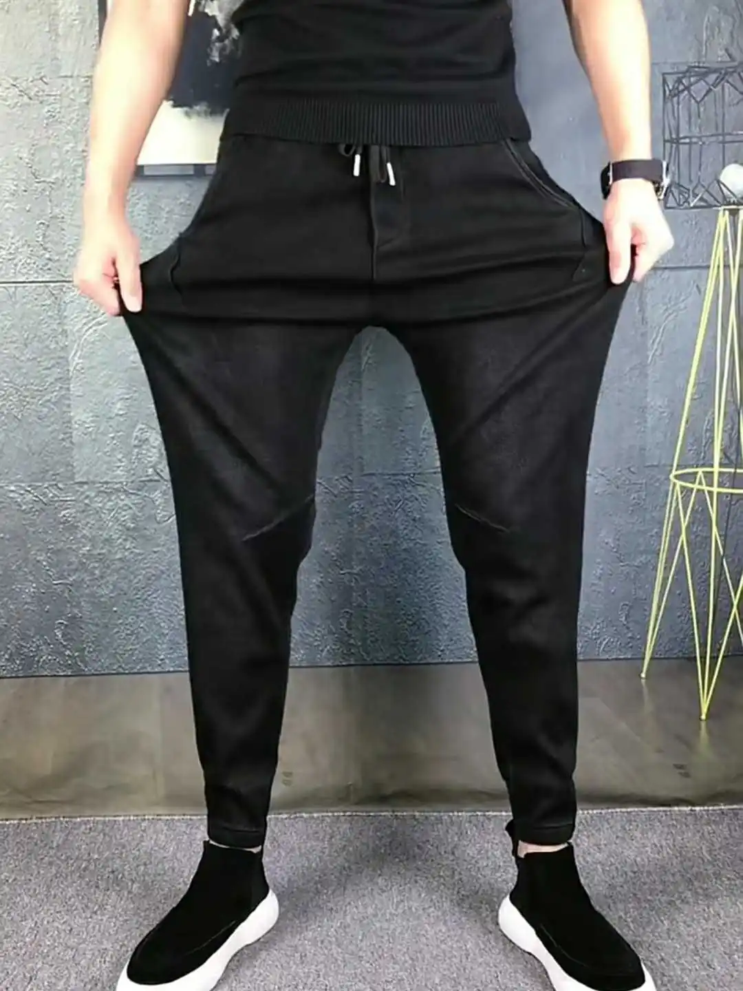 

Мужские джинсовые джинсы Slim Fit, модные простые эластичные повседневные длинные брюки со средней талией, застежка-молния, весенне-осенняя одежда