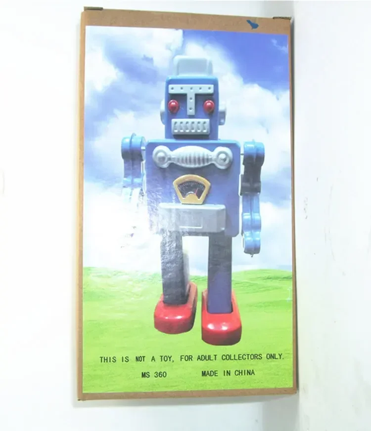 [Zabawna] Kolekcja dla dorosłych Retro Wind up zabawka Metalowa puszka Robot Zabawka mechaniczna Zegar zabawka figurki model prezent na boże narodzenie dla dzieci