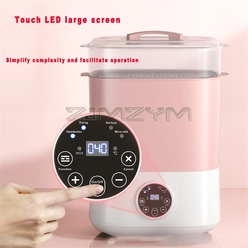 Bottle Sterilizer & Warmer & Dryer Heater Steam Bottle Sanitizer Steam Disinfection Intelligent Multi Functional Milk Warmer