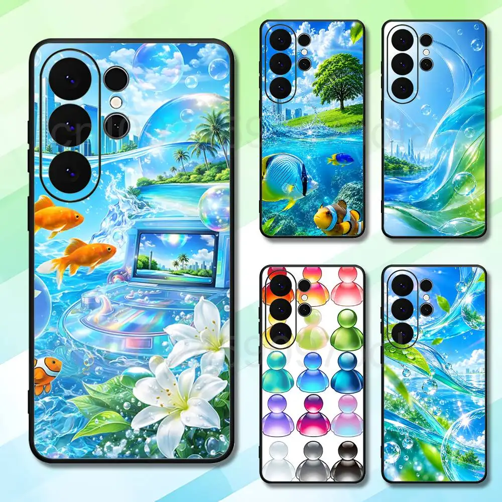 F-Frutiger Aero Art Black Soft Skin-friendly For Samsung S20 S21 S25 S23 S22 S24 S26 Lite 5G Ultra Plus Phone Case