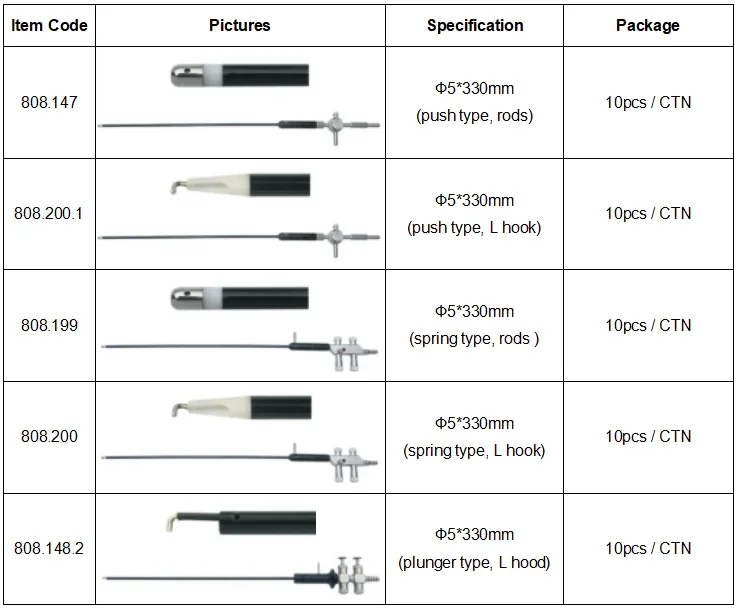 Euprun Monopolar Electrode With Suction Irrigation Spring Type Push Type Reusable Laparoscopic Coagulation Instrument