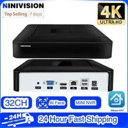 4K H.265 Network Video Recorder NVR System 8/9/16/32 Channels For 1080P 3MP 4MP 5MP 6MP 8MP 4K IP Cameras ONVIF Motion Detection