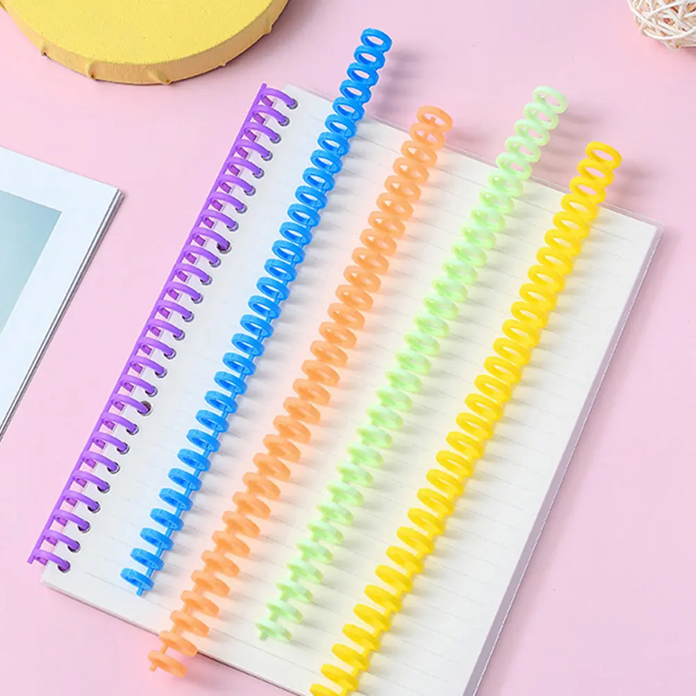 10Pcs Binding Coils Plastic Spiral Notebook Spines Comb Bindings Flat Opening 360 Rotation Hand Friendly Polished Edges Bulk Set