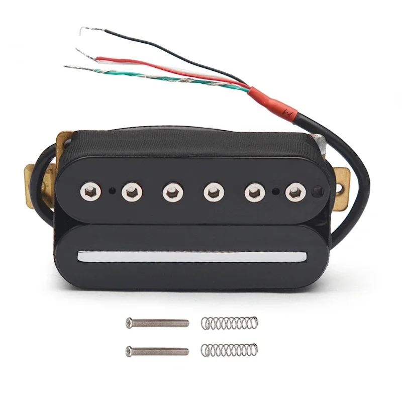 Electric Guitar Humbucker Blade/Hex Screw Adjusting Dual Coil Guitar Pickup with 4 Conduct Cable/Coil Splitting Black