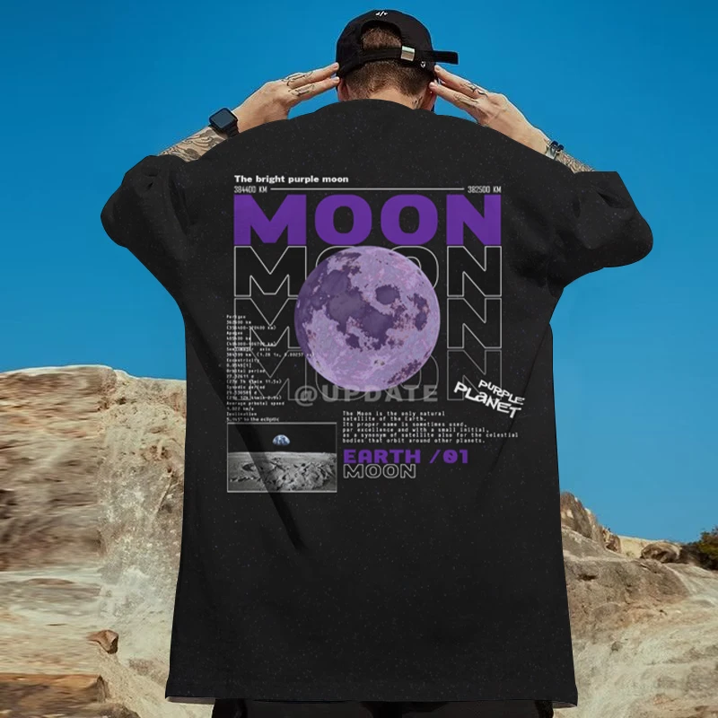 Fashion New T-Shirts For Men 3d Celestial Planet Print Male Clothing Casual Short Sleeved Oversized T-Shirt Street Harajuku Tees