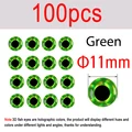 100 piezas verdes de 11 mm