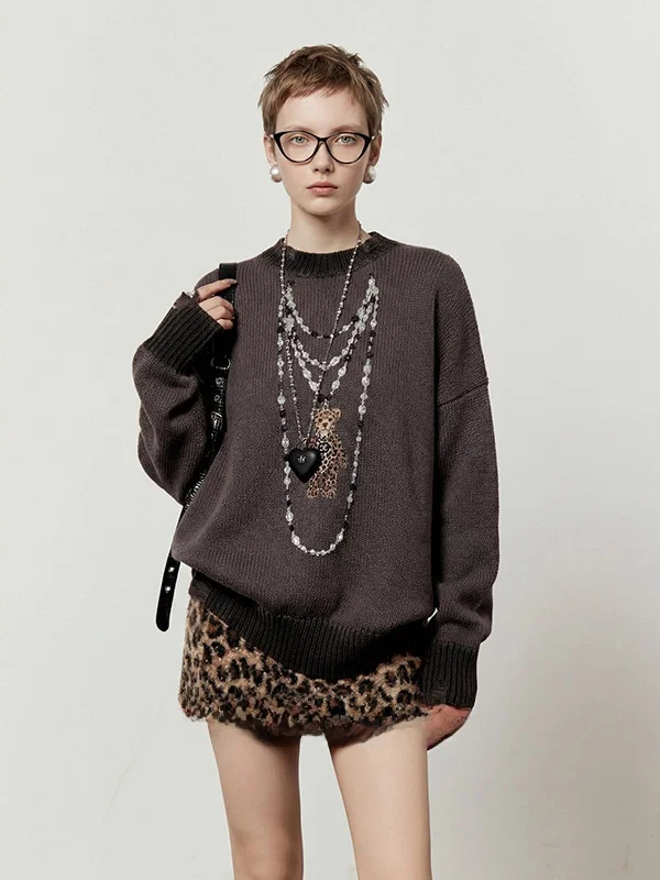 

Свободный вязаный свитер для женщин: винтажный стиль, повседневная верхняя одежда, стройнящий топ, новинка, модный повседневный образ для весеннего сезона