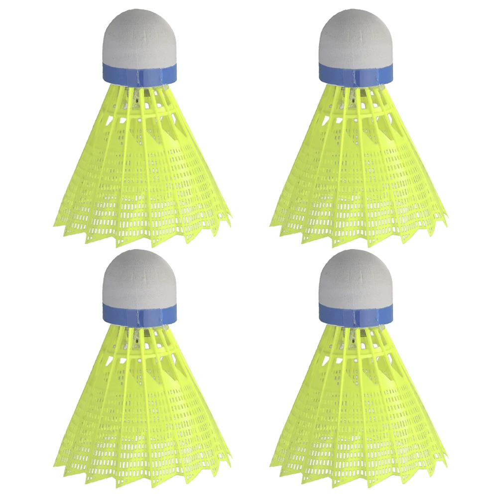 

4Pcs Luminous LED Badminton Durable Nylon Shuttlecocks Lighting Shuttlecock for Sports (Random Color)