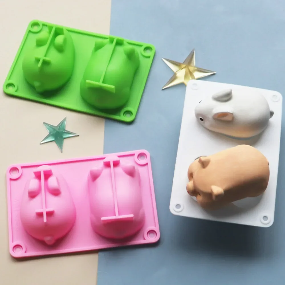 2022 New 3D DIY Baking Tools Non-stick Silicone Cake Mold Rabbit Pig Shapes Chocolate Mold for Pastry Pudding Jelly