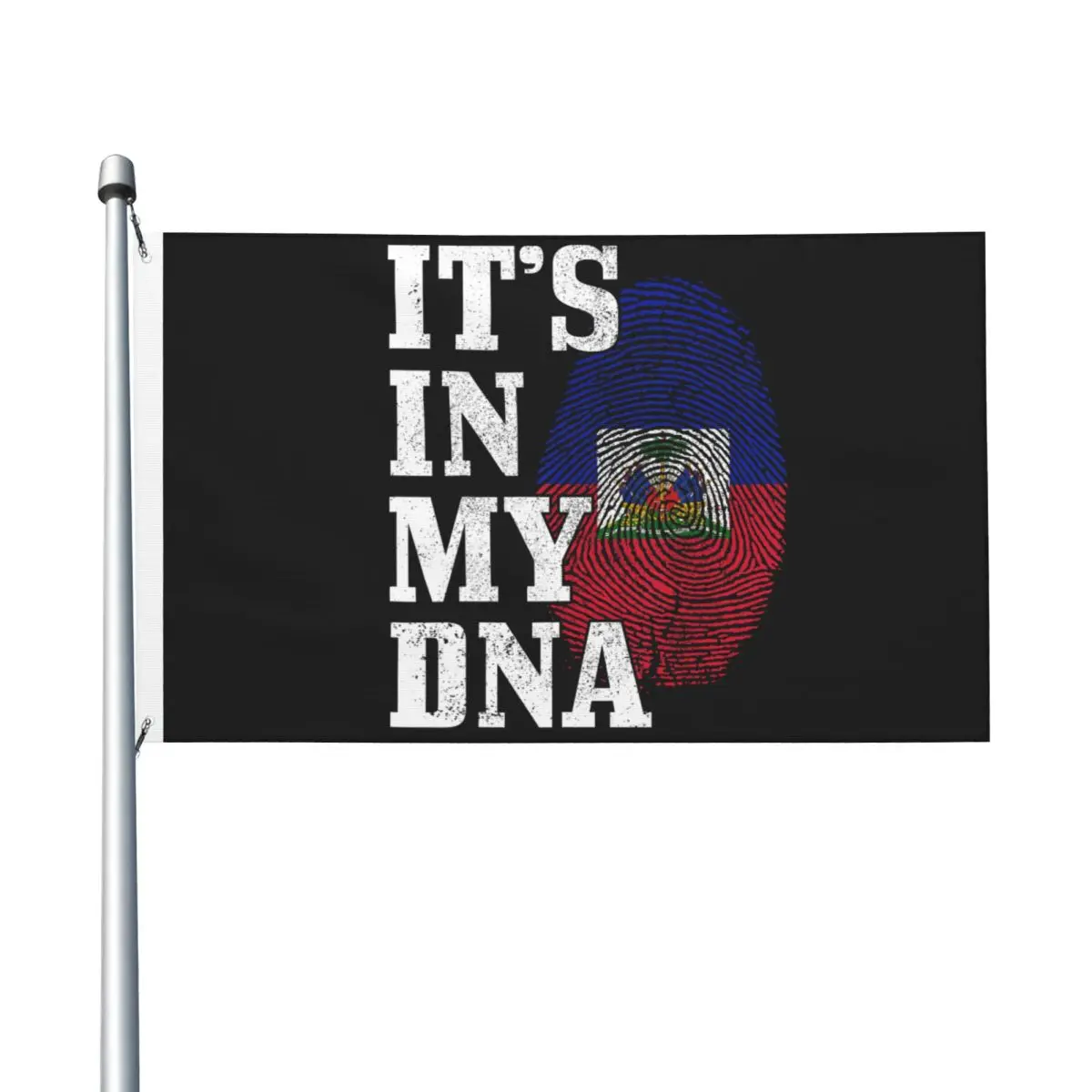 Haiti It'S In My Dna Fingerprint Haitian Flag Flag Quality Hanging Flags 90X150cm Design Banner For Indoor Outdoor Decor