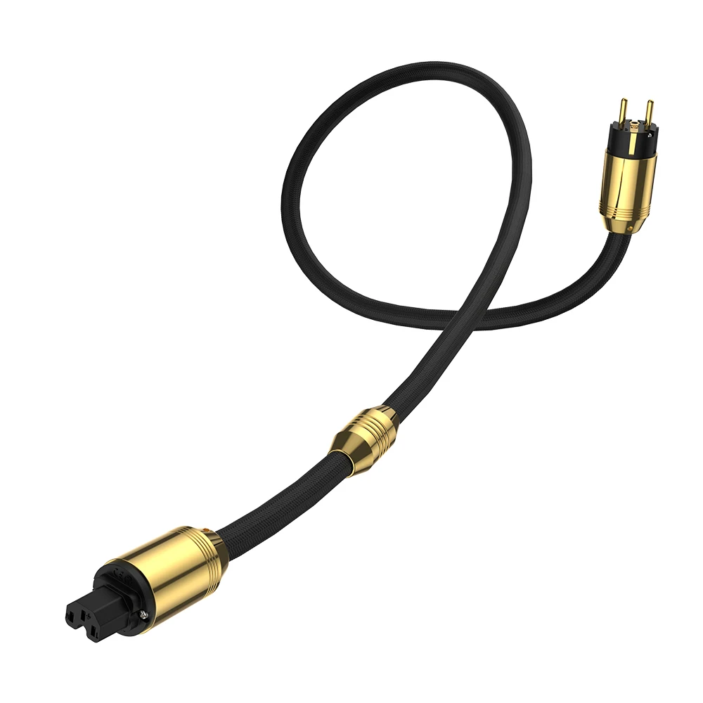 Audiocrast P116 OFC Power cable Hifi Power Cable Hi-end Audiophile European AC Power Cord Cable EU Gold Plated Power Plug