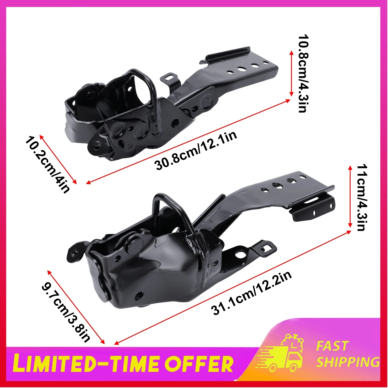 

1Pair for Accord 2023-2024 Hood Hinges Front Left and Right Side Replaces 6012030AA00ZZ 6017030AA00ZZ Automobiles