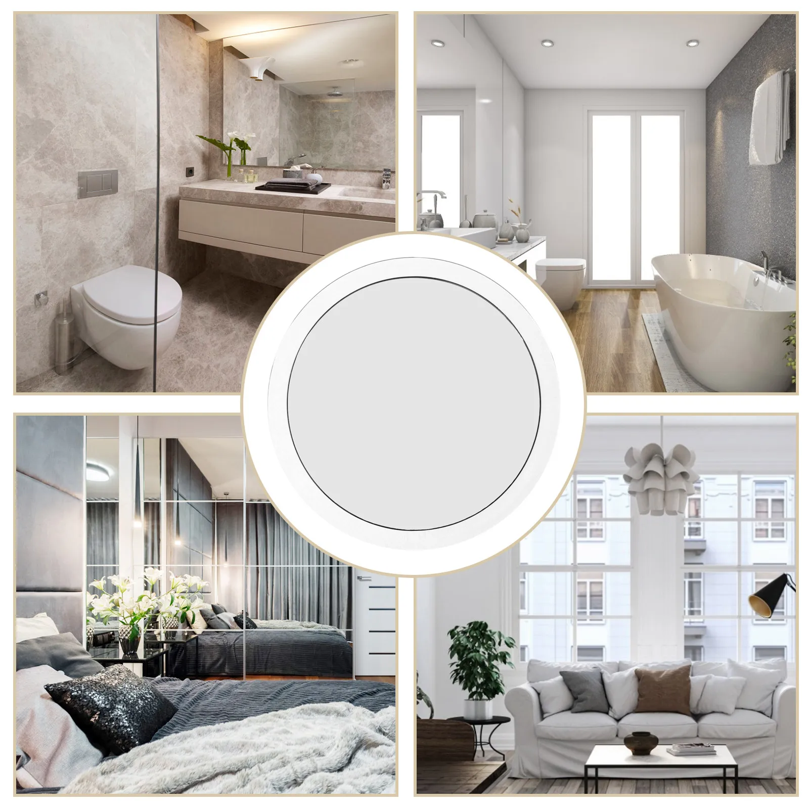 

Magnified Bathroom Mirror Makeup Magnifying Glass Large Black Silver with Magnification Travel