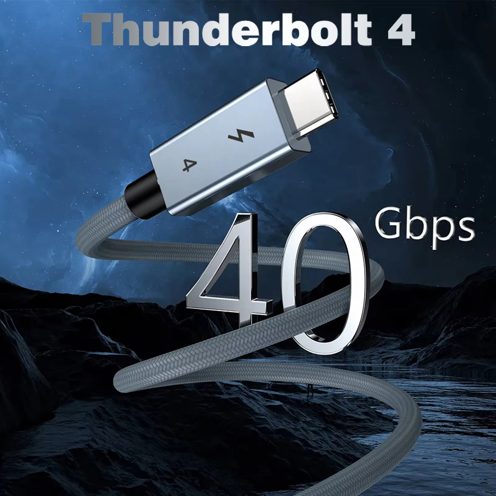 UGOURD Thunderbolt 4 Type C 40Gbps USB4 Cable USB C to USB C 240W Fast charging Cable Thunderbolt3 for egpu SSD iPad MacBook Air