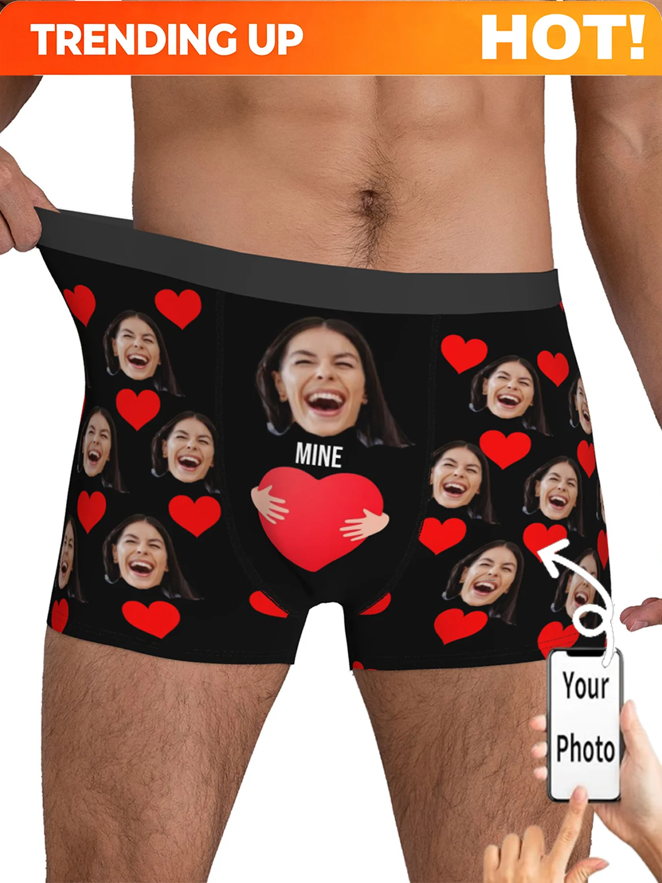 Personalized Underwear for Men Custom with Picture Underwear with Photo Personalized Boxers Face Boxer Father's Day Gift for Dad