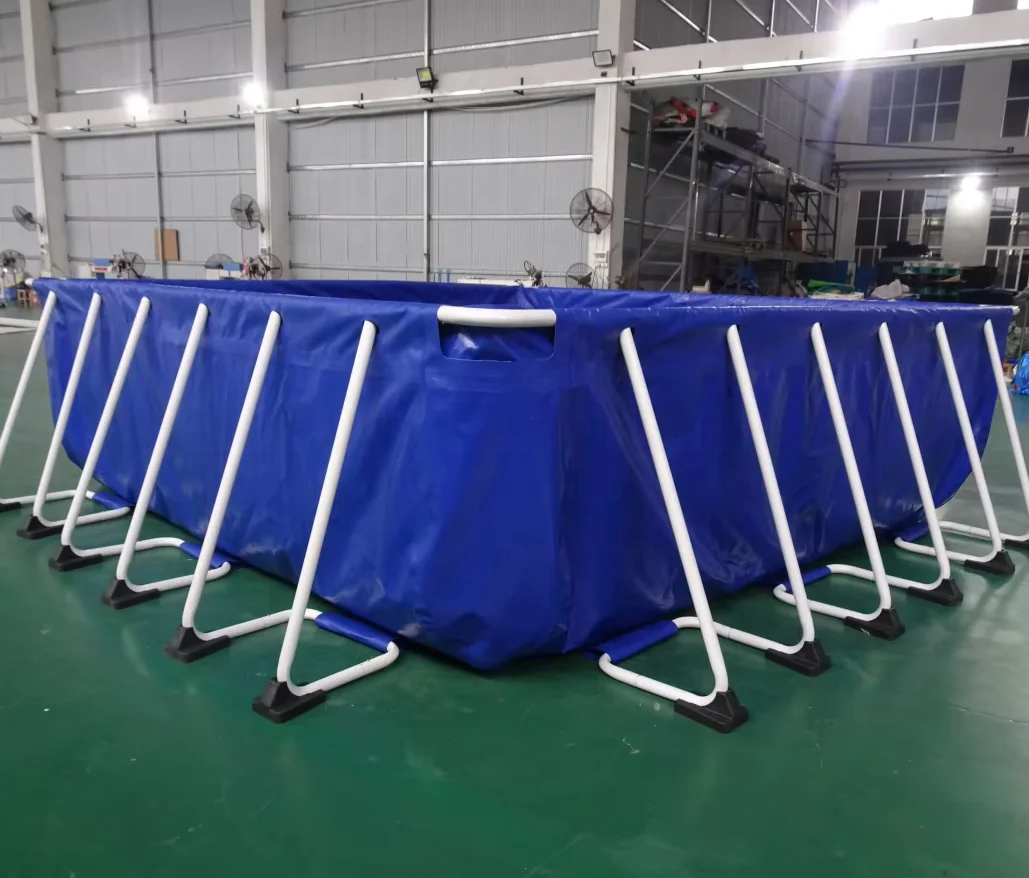 

2025Индивидуальный большой размер Открытый металлический каркас Семейный прямоугольный бассейн Прочный надувной водный развлекательный завод Wat