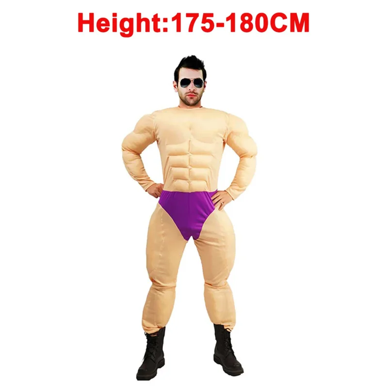 RT01 Muscular Men Cosplay Muscle Jumpsuit Adult Kids Costume Little Boys Man Roleplay Funny Bodysuit Halloween Carnival Part&Gf1