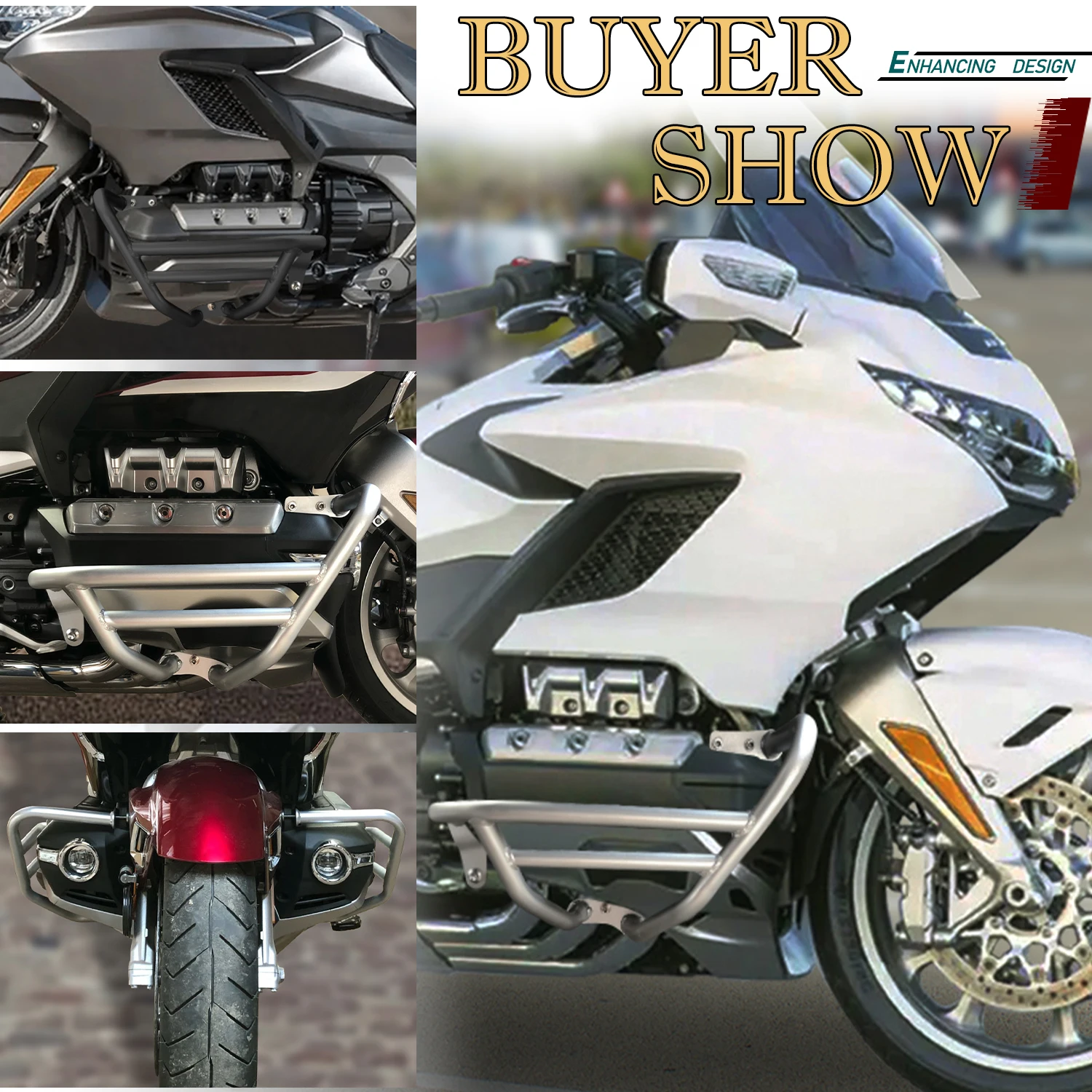 

Для мотоцикла Honda Goldwing GL1800 (2018-2025) – Защитная дуга двигателя (краш-бар), защитный каркас, дорожный бампер