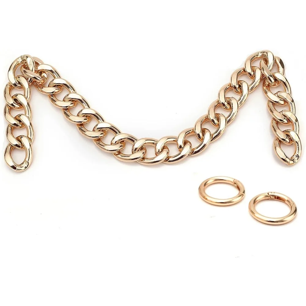 

DIY Heavy Chunky Aluminum Metal Purse Handle Bag Chain Charms Strap Replacement Handbag Accessories Decoration