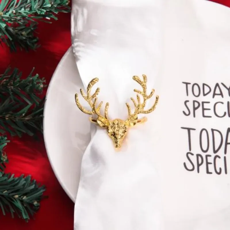 

Christmas Napkin Rings Xmas Tree Deer Nutcracker Napkin Holder Rhinestone Napkin Buckle for 2024 Christmas Table Decoration