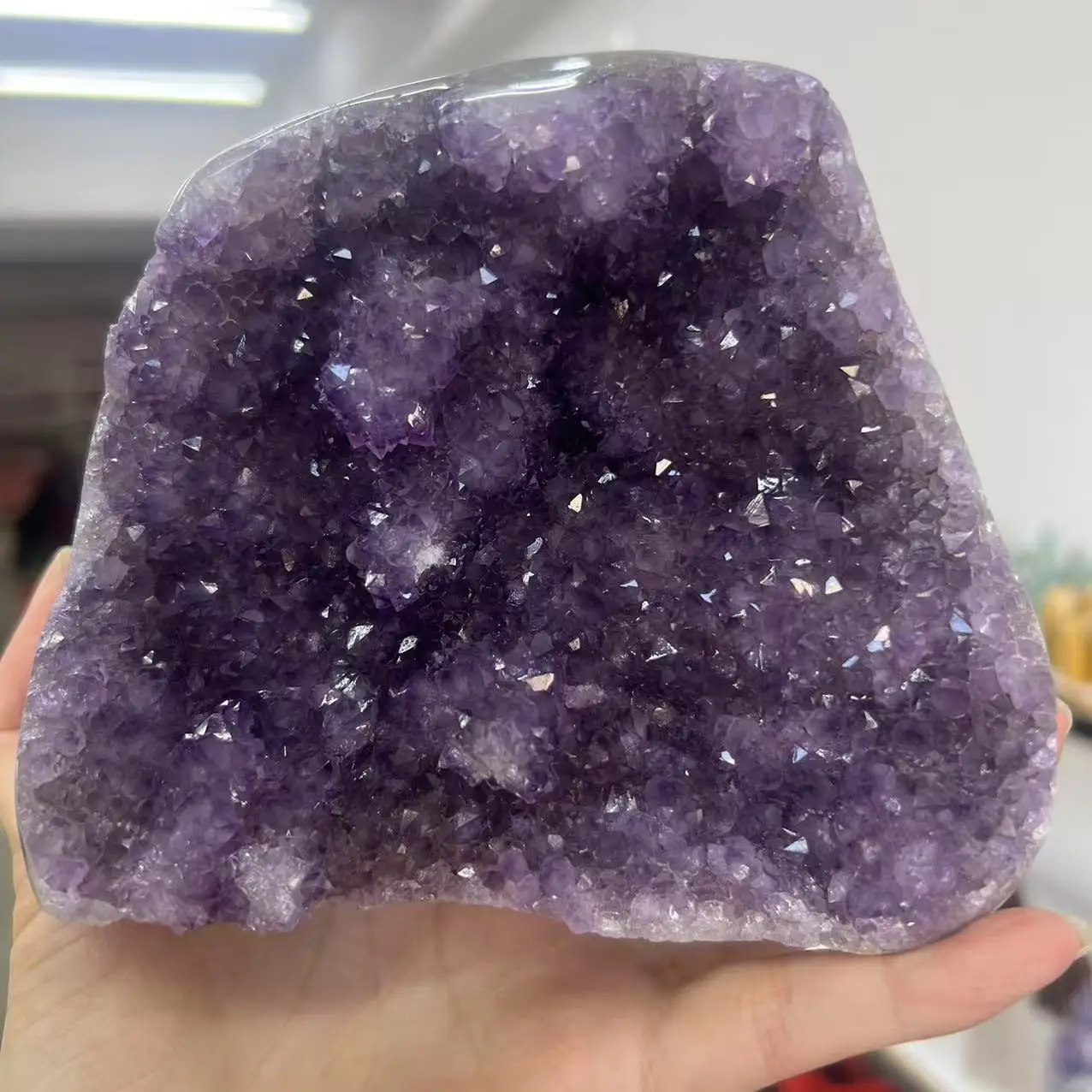 

1275g 10.5cm Natural Uruguay Dream Amethyst Quartz Crystal Cluster stand