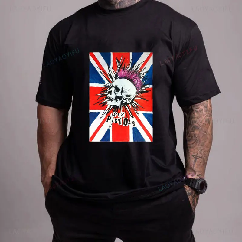 Uk Hard Rock Punk Rock Band Tees Sex Pistols Cotton T-Shirt Normal Brand Mens Tops PUNK SEX PISTOLS Women Streetwear T Shirt