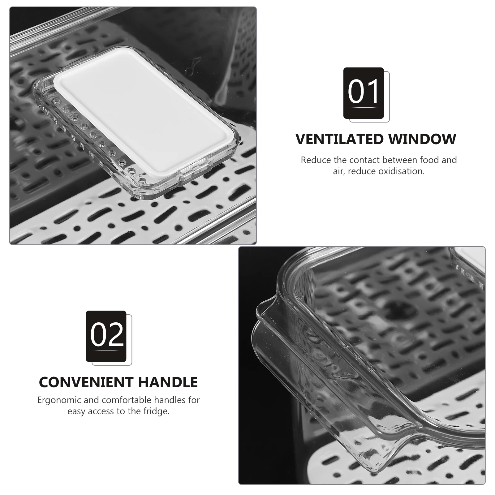 

Transparent PET Refrigerator Storage Box Large Capacity Fruit Vegetable Containers Fridge ganizer Bins for Cereals Strawberries