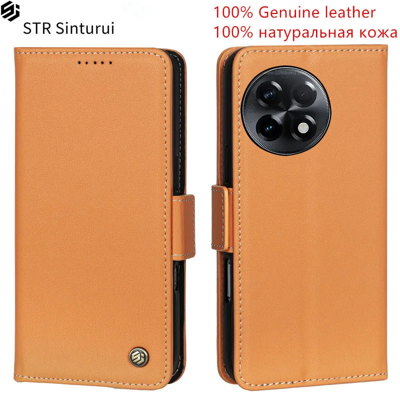 

STR Genuine Nappa grain leather card Slot Wallet Cover For OnePlus 11R 11 10T 10R 10 Pro 9 9R 9RT Flip phone shockproof Case