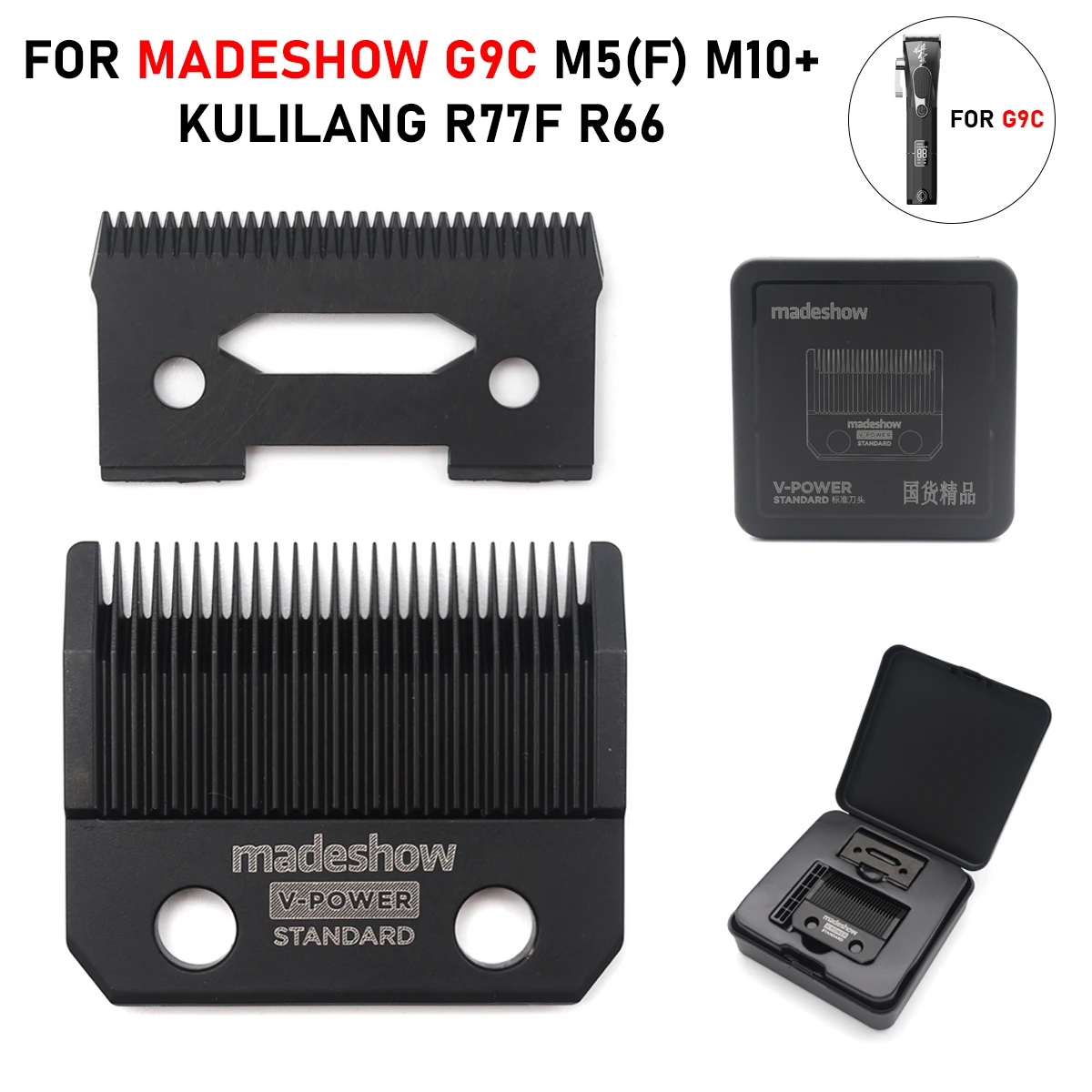 

Madeshow Kulilang G9C M5(F) M10+ R66 R77F Стандартные лезвия Машинка для стрижки волос V-POWER Лезвие триммера Сменная оригинальная режущая головка