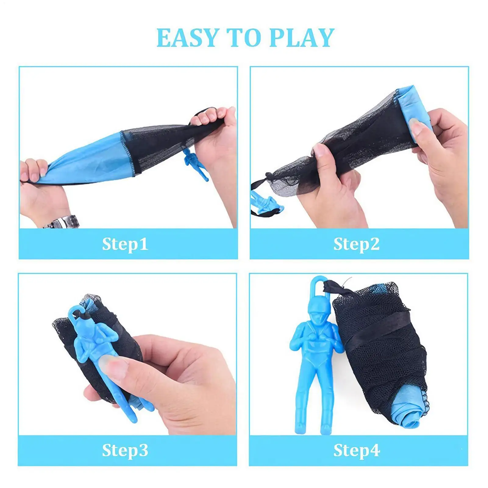 Toy Parachute Figures Fun Portable Sports Game Stocking Stuffers Parachute Toys for Desktop Christmas School Home Party Hobby