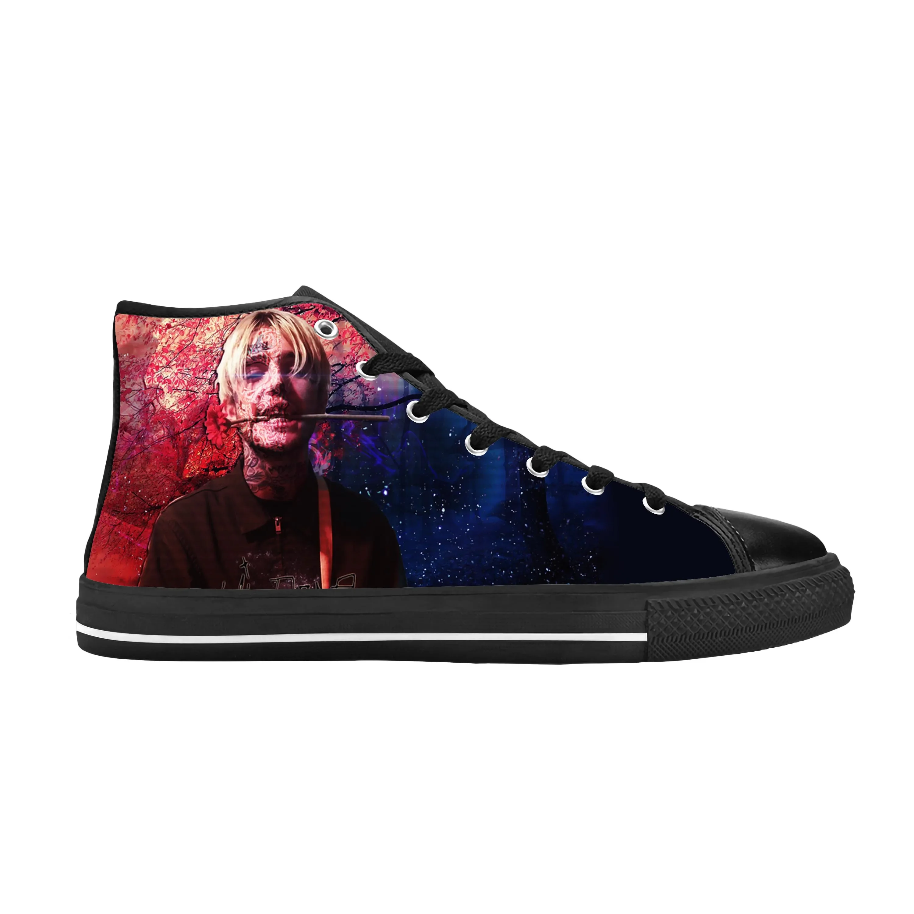 Hot Lil Peep Hip Hop Rap Rapper Music Singer Rock scarpe di stoffa Casual High Top confortevole traspirante stampa 3D uomo donna Sneakers