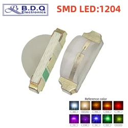 100pcs 1204 SMD LED Side-emitting Diode Yellow-green Emerald Green White Red Blue Yellow Orange Side Light Emitting 1206 LED
