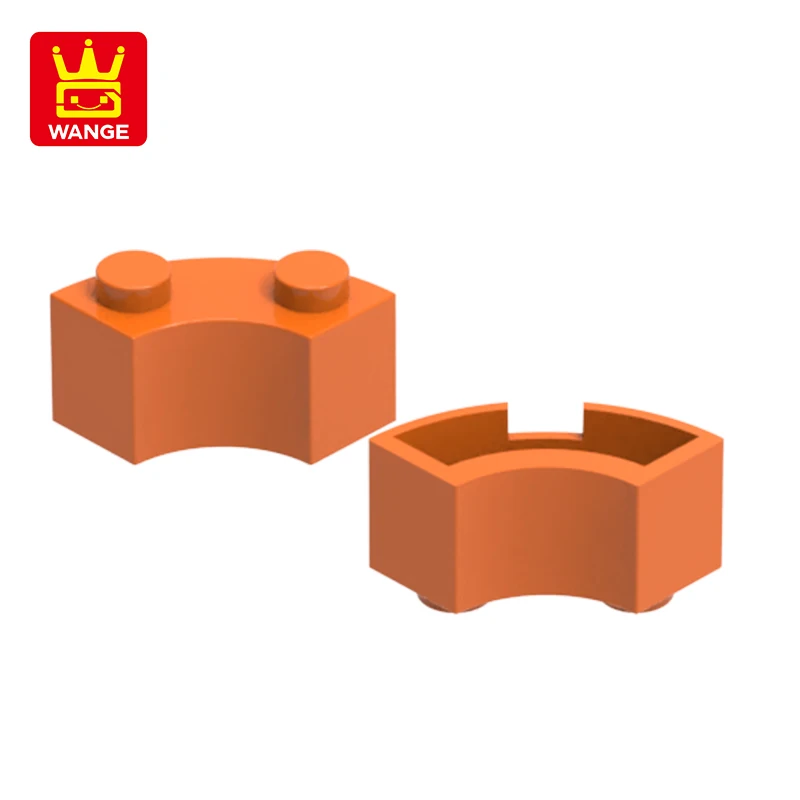 Wange 3063 100g/128PCS 곡선 빌딩 블록 Moc 컬러 액세서리 벽돌 DIY 어린이 장난감 조립 선물 상자와 창의력