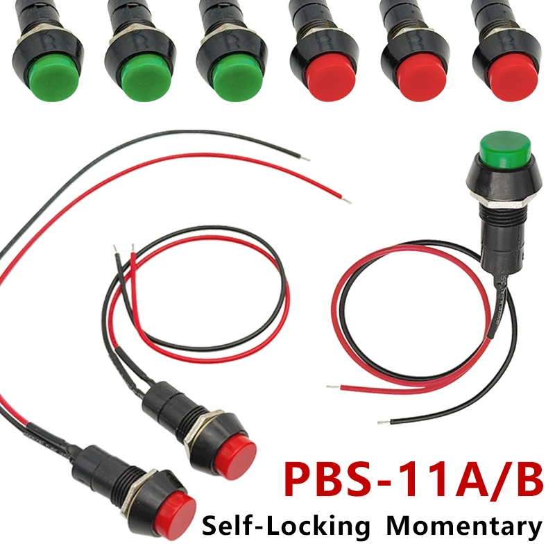 

PBS-11A PBS-11B Нажимные самоблокирующиеся самосбросы 12 мм мгновенный кнопочный переключатель с фиксацией для изготовления моделей своими руками