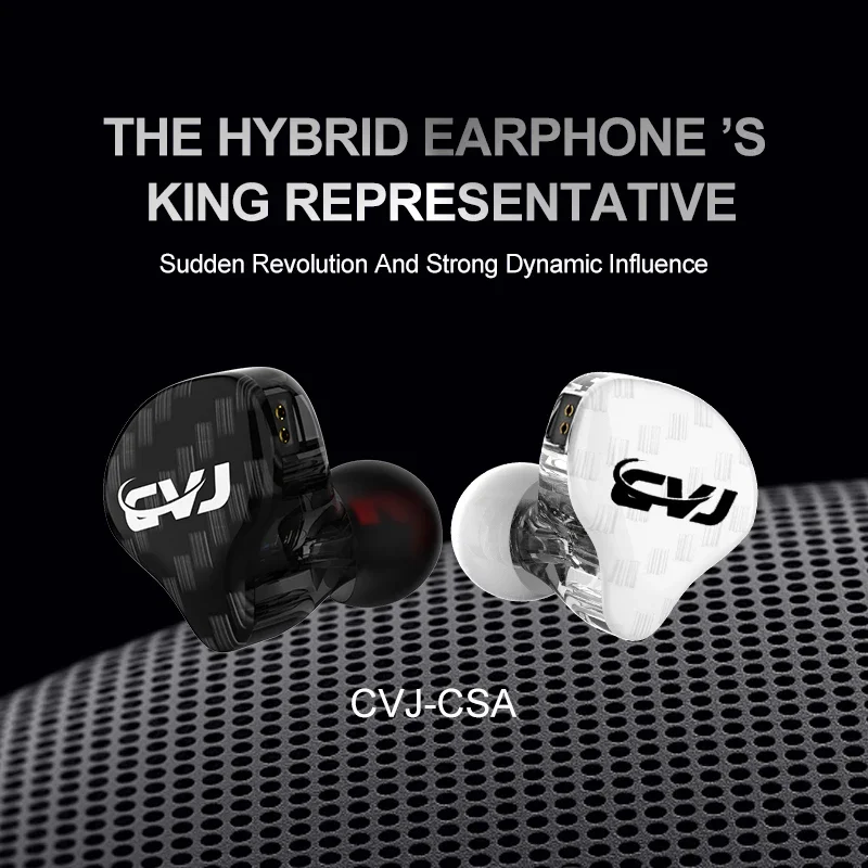 CVJ CSA In-ear Earphones 1DD+1BA Hybrid Drive In Ear Monitor HiFi Headphones Wired Earbuds