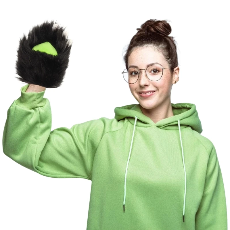 Lông Thú Giả Sang Trọng Mèo Móng Vuốt Găng Tay Fursuit Động Vật Cáo Chân Lông Găng Tay Hở Ngón Halloween Trang Phục Hóa Trang