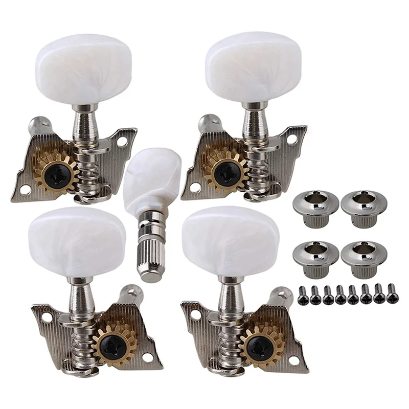 AZZ-5PCS Banjo Semiclosed Right Machine Tuning Tuner Peg Key for Guitar Parts 2 Left 2 Right