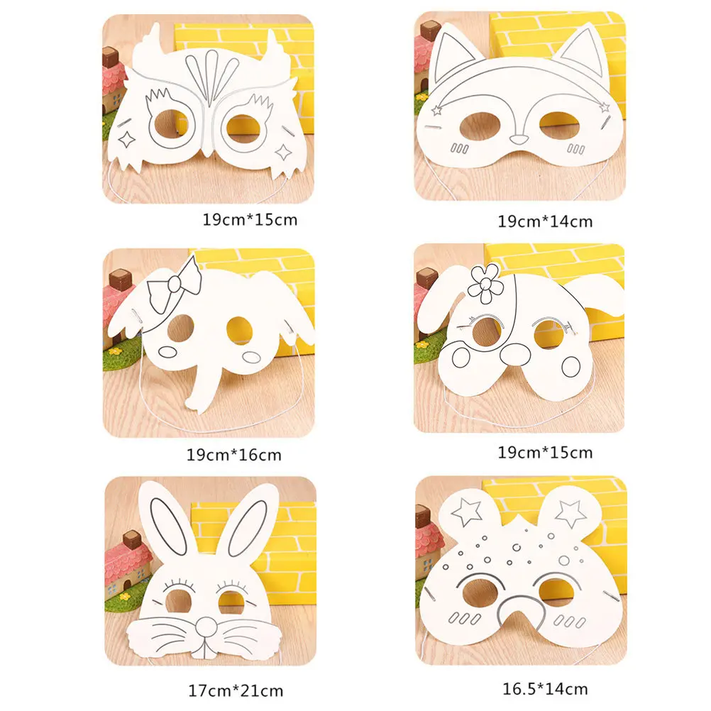24pcs-blank-animal-masks-diy-craft-mask-set-for-kids-dog-owl-bee-elephant-rabbit-pre-cut-supplies