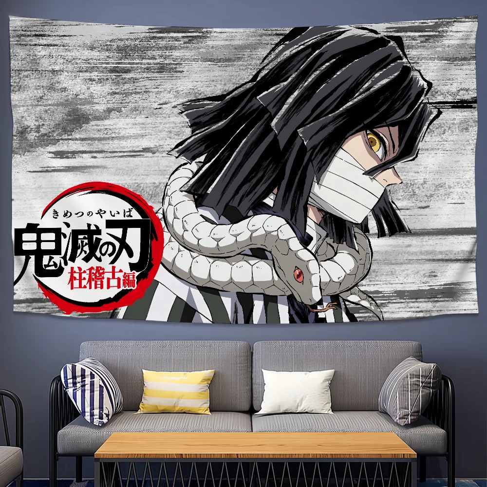 D-Demon S-Slayer Anime Iguro O-Obanais Flag  College Bedroom Living Room Home Dorm Decor Funny Tapestry Garage Bar Wall Club