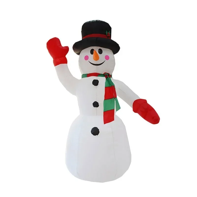 2.4m Christmas Snowman Inflatable Model LED Light Red Glove