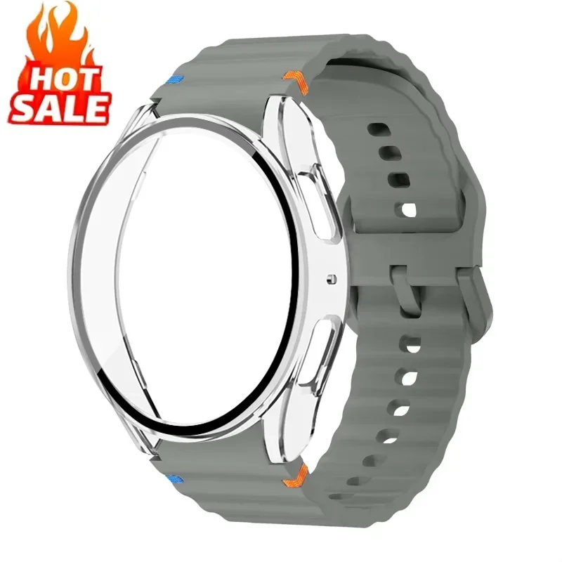 Case + Band voor Samsung Galaxy Horloge 7 6 5 4 40mm 44mm Siliconen originele Band PC Protector Cover Bumper Galaxy Horloge 6 Accessorie