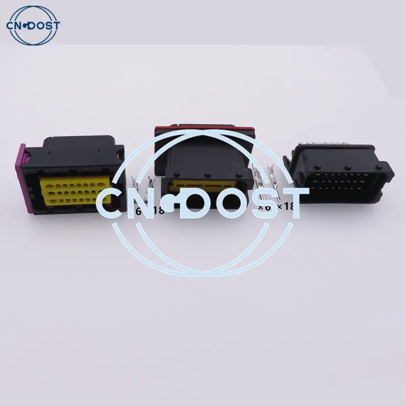 

1 Set 24 Pin FCI 211PC249S8005 211PL249S0023 AC Assembly Car Socket Automotive ECU PCB Plug Black Connector