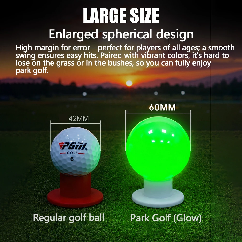 PGM Golfbälle für Nachtsport - Turnier-Golfbälle mit fluoreszierendem Leuchteffekt im Dunkeln - Langlebige, hell leuchtende Bälle – Detail 4