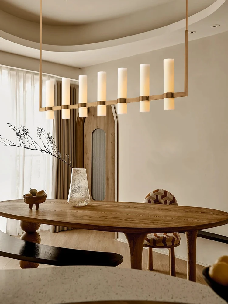 سلسلة أمريكية زجاج أبيض خطي أسود E14 LED مصابيح معلقة بريق تعليق الإنارة مصباح لغرفة الطعام